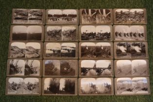 Collection of 20 Realistic Travels of London Stereoscopic Views depicting WW1 Battle scenes