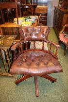Chesterfield button back Swivel Captains chair