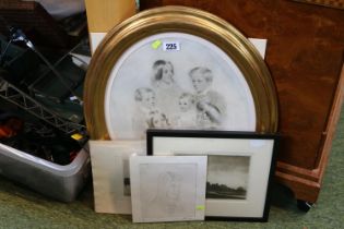 Collection of assorted pictures inc. After Holbein, Modernist PC dated 1992 and a Family Portrait