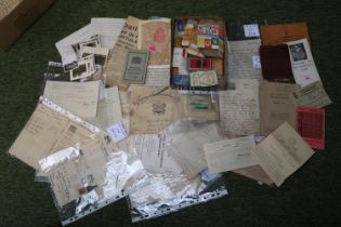 Collection of assorted bygones to include Vintage Advertising boxes, Receipts etc and a Volume of