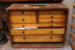 Wooden Tool Chest with assorted Tap and Die sets