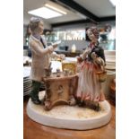 Large Capodimonte figural group of the Pharmacist with original paper label