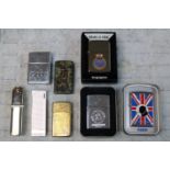 Collection of assorted Lighters to include Zippo, VE Day 50th Anniversary, Ark Royal etc