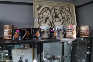 Collection of RAF Pottery Mugs to include Wold of South Beverley Yorkshire & 2 Michael Turner