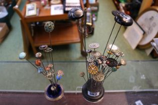 Large collection of assorted 19thC and later Hatpins Enamel and stone set