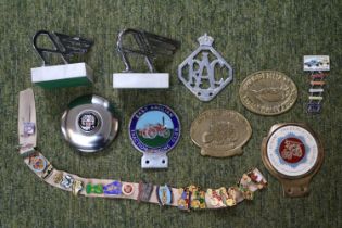 Collection of assorted Car Badges and Vehicle badges including Austin Flying A, RAC, East Anglian