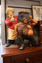 Vintage Chef and Draft Beer Cold Advertising Figures