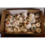 Box of 40 Goss Crested China Vases and pots