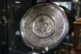 After Léonard Morel-Ladeuil (1820-1888). An Elkington & Co silver plated circular charger, decorated