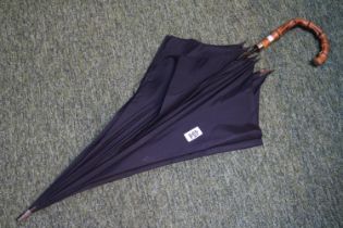 Gents Umbrella with 9ct Gold mounted Cane Handle