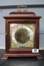 Stewart Brass faced mantel clock in mahogany case