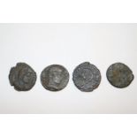 Group of 4 AD Roman bronze coins. 8.5g total weight