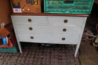 Painted Chest of 2 over 2 Drawers on tapering legs