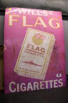Wills Flag Cigarettes W.D. & H.O.Wills Advertising sign 60 x 43cm