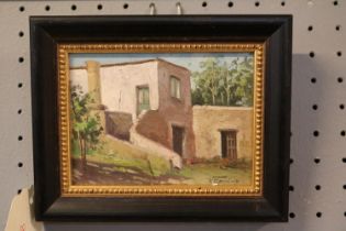 Vincenzo Conino 1892 - 1978 Italian Oil on board of a rural cottage