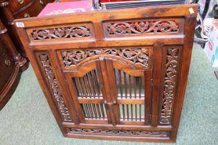 Wooden Carved and Pierced Cabinet front with 2 doors