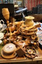 Large Collection of Hand Carved and Turned wooden wares