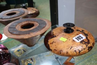 Glyn Hall Burr Horse Chestnut Vase and a Turned Elm bowl