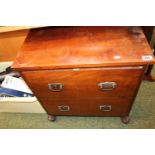 Edwardian Mahogany 2 drawer chest with Art Nouveau handles