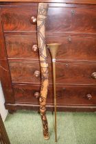 Copper Post Horn and a Digeridoo