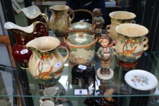 Collection of assorted Ceramics inc. Crown Devon Fielding's, Hummel figure, Ebony Elephant and a