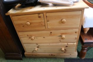 Pine Chest of 2 over 2 drawers with turned handles