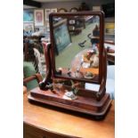 Victorian Mahogany Swing mirror on curved supports