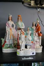 Collection of 19thC Staffordshire Flatbacks Highland Jessie (3)