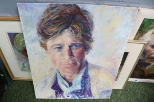 Hertfordshire artist Kathleen M Downing. Robert Redford measures 56cm by 46cm