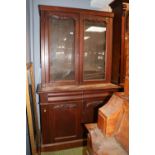 Victorian Mahogany Glazed Dresser of 2 drawers and cupboard base. 122cm in Width