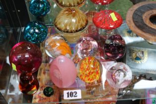Collection of assorted 20thC Glass paperweights to include Caithness etc