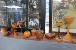 Collection of assorted Carved Treen and Wooden ware to include Duncan Moye