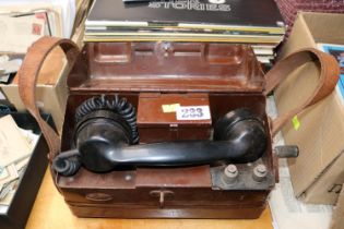 TEL Military Field Telephone in metal case