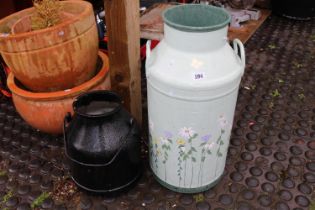 Painted Milk Churn and a Painted Milk Pail