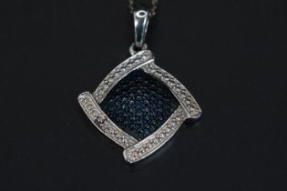 Ladies Silver Diamond set Pendant on chain