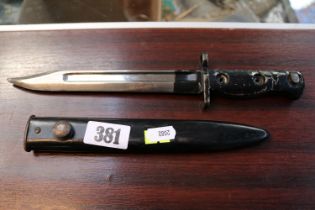 Short Military Bayonet in scabbard