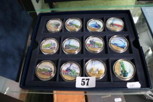 Set of 12 Steam Locomotives Coin Collection 2013 Guernsey Limited edition