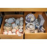 2 Large boxes of assorted Ceramics to include Arklow, Noritake etc