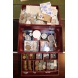 Collection of assorted 19thC and later Coins to include £5 Note, Shillings, Pennies etc