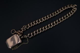 Ladies 9ct Gold Bracelet with yellow metal locket 8.9g total weight