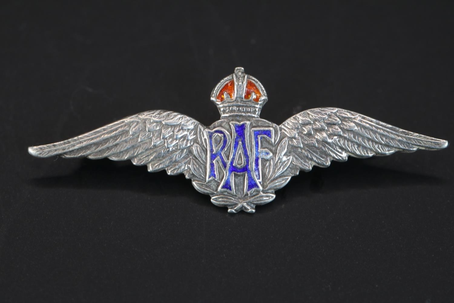 Silver RAF Enamel Brooch Sweetheart Brooch