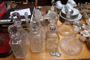 Collection of assorted Crystal Decanters inc. Georgian and later and assorted Labels