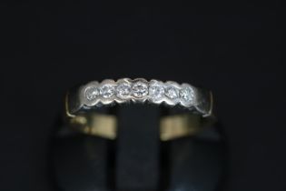 Ladies 14ct Gold Diamond Seven stone set ring. 2.9g total weight Size N
