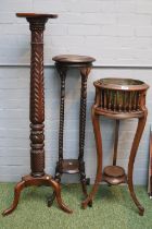 Collection of 3 19thC and later Jardinière stands