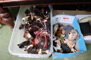3 Boxes of assorted Ceramic Shire Horses and assorted ceramics