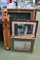 Collection of assorted Pictures to include and a Folding Easel