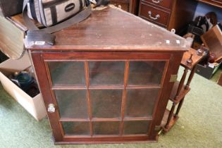 Edwardian Mahogany fronted Glazed corner cabinet