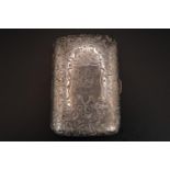 19thC Silver Engraved Cigarette case Birmingham 1886 68g total weight