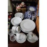 COllection of Chinese Dinnerware, Pair of Edinburgh Crystal Brandy Glasses etc