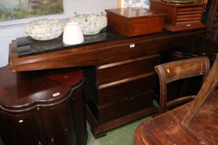 20thC Marble topped hall table / Buffet table with 3 drawers